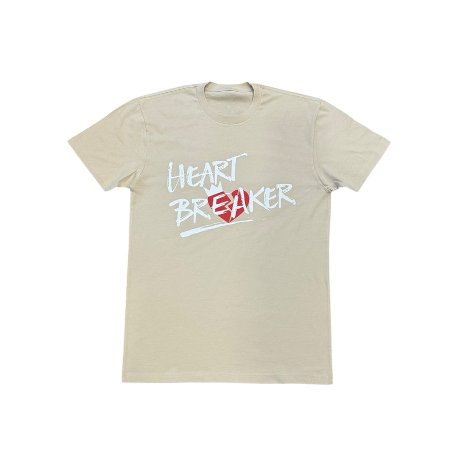 HEART BREAKER WRITTEN WORDS (WHITE FRONT) TEE (CREAM)