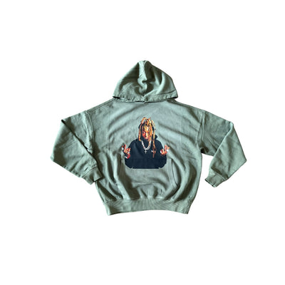 BB LIL WAYNE HOODIE (WASHED ARMY GREEN)
