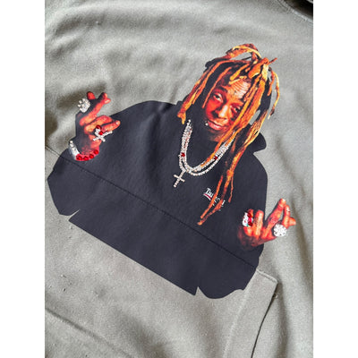 BB LIL WAYNE HOODIE (WASHED ARMY GREEN)