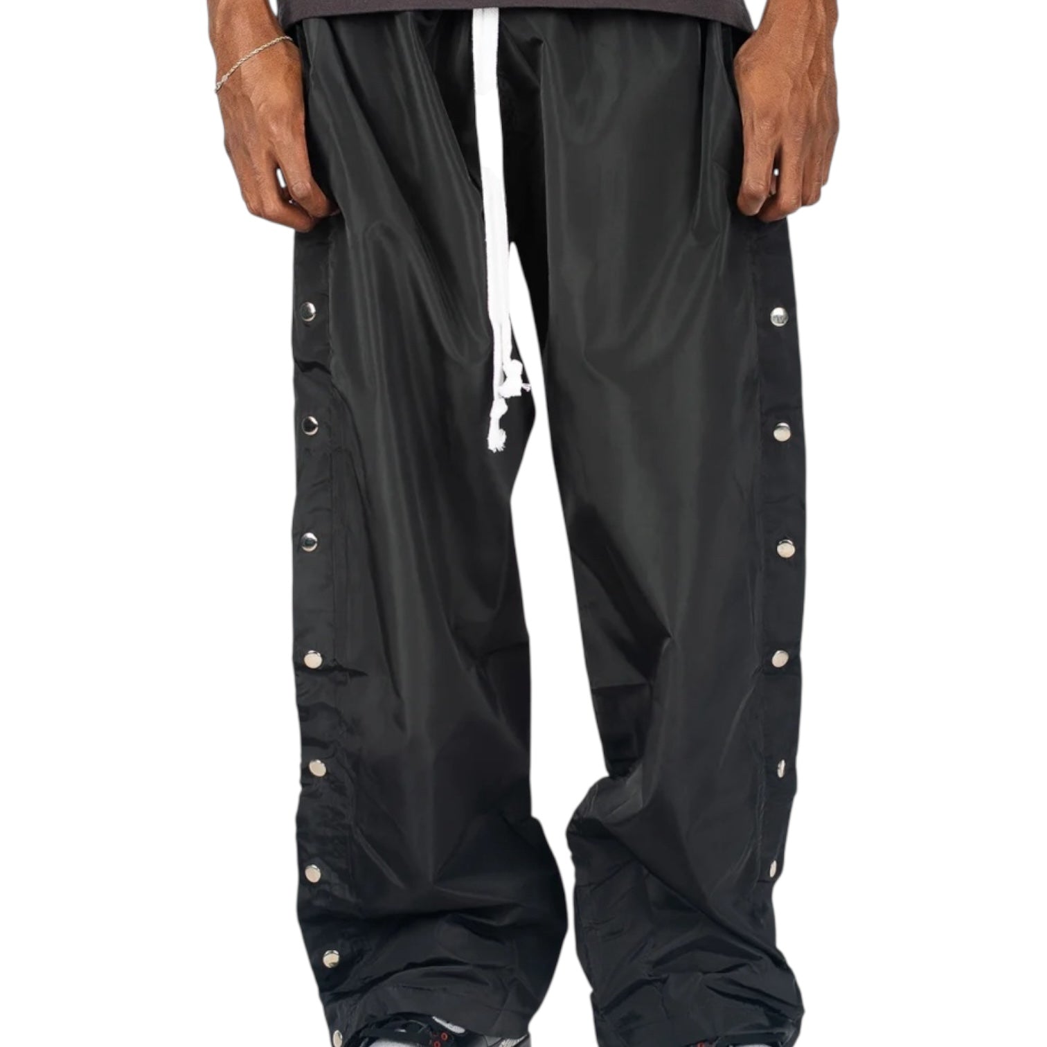 BB SIDE SNAP NYLON PANTS (BLACK)