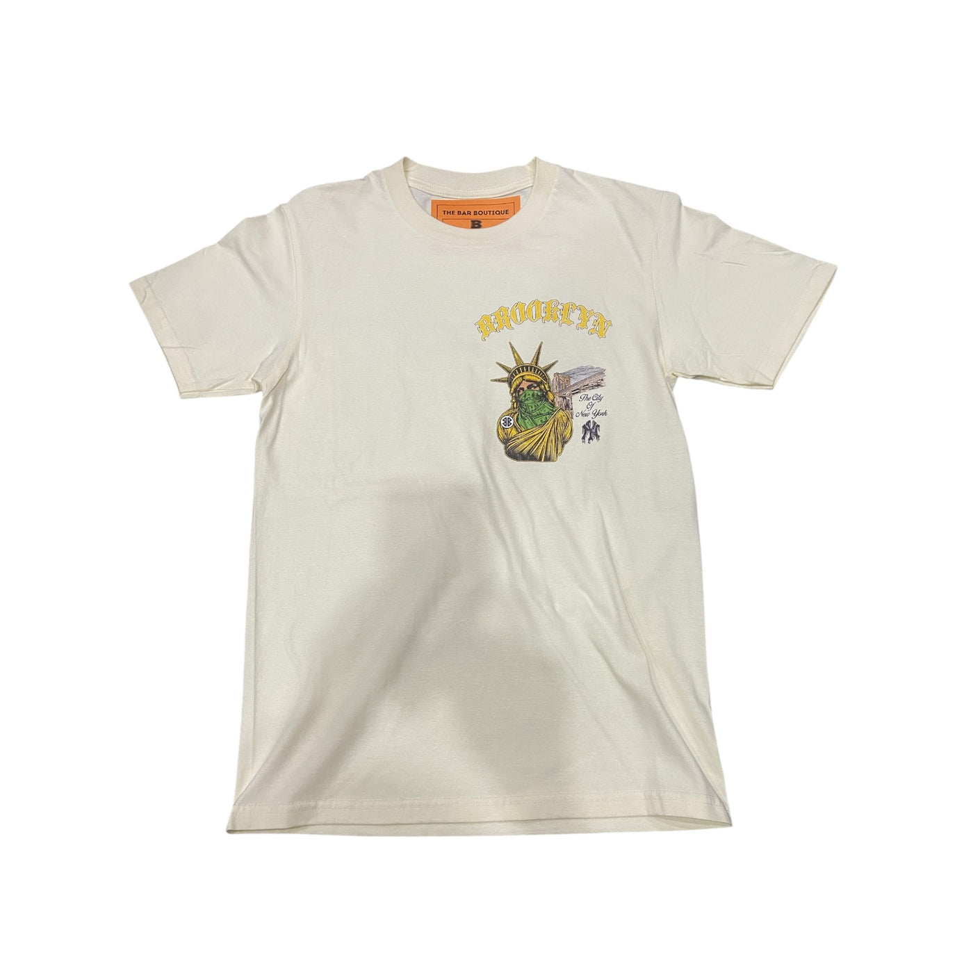 BB NEW YORK STATUE OF LIBERTY (YELLOW) POCKET TEE (CREAM)