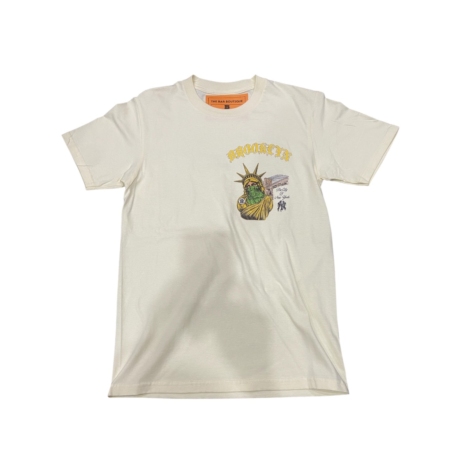 BB NEW YORK STATUE OF LIBERTY (YELLOW) POCKET TEE (CREAM)