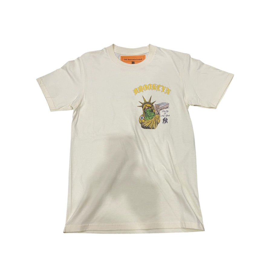 BB NEW YORK STATUE OF LIBERTY (YELLOW) POCKET TEE (CREAM)