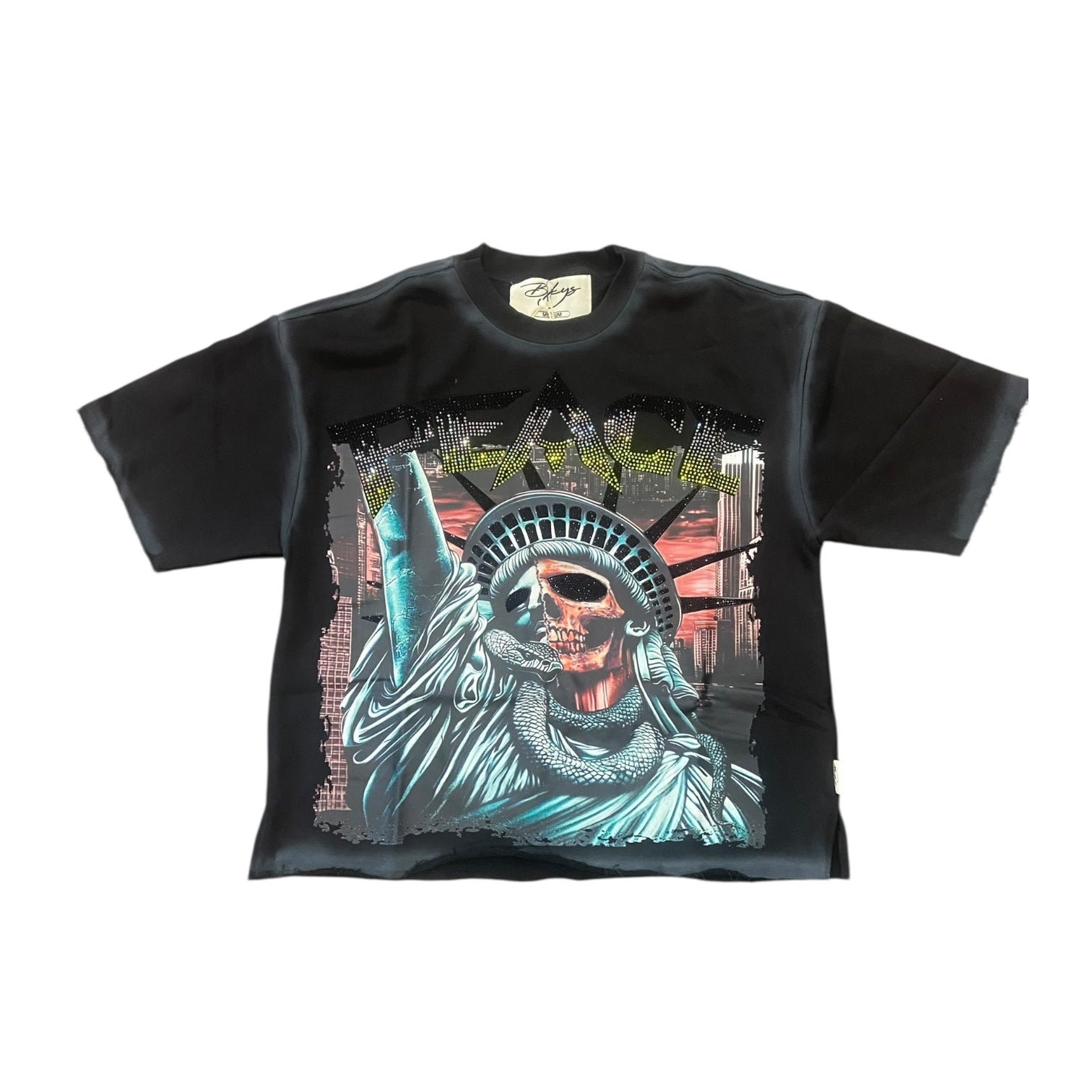 BKYS BURY PEACE CROPPED TEE (BLACK)