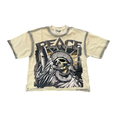 BKYS BURY PEACE CROPPED TEE (CREAM)