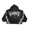 TAKERS LEGEND RAW-EDGE CROPPED FRENCH-TERRY HOODIE