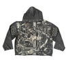 TAKERS BLESSED RAW-EDGE CROPPED FRENCH-TERRY HOODIE