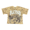 TAKERS BLESSED CROPPED T-SHIRT WITH RHINESTONES (CREAM)