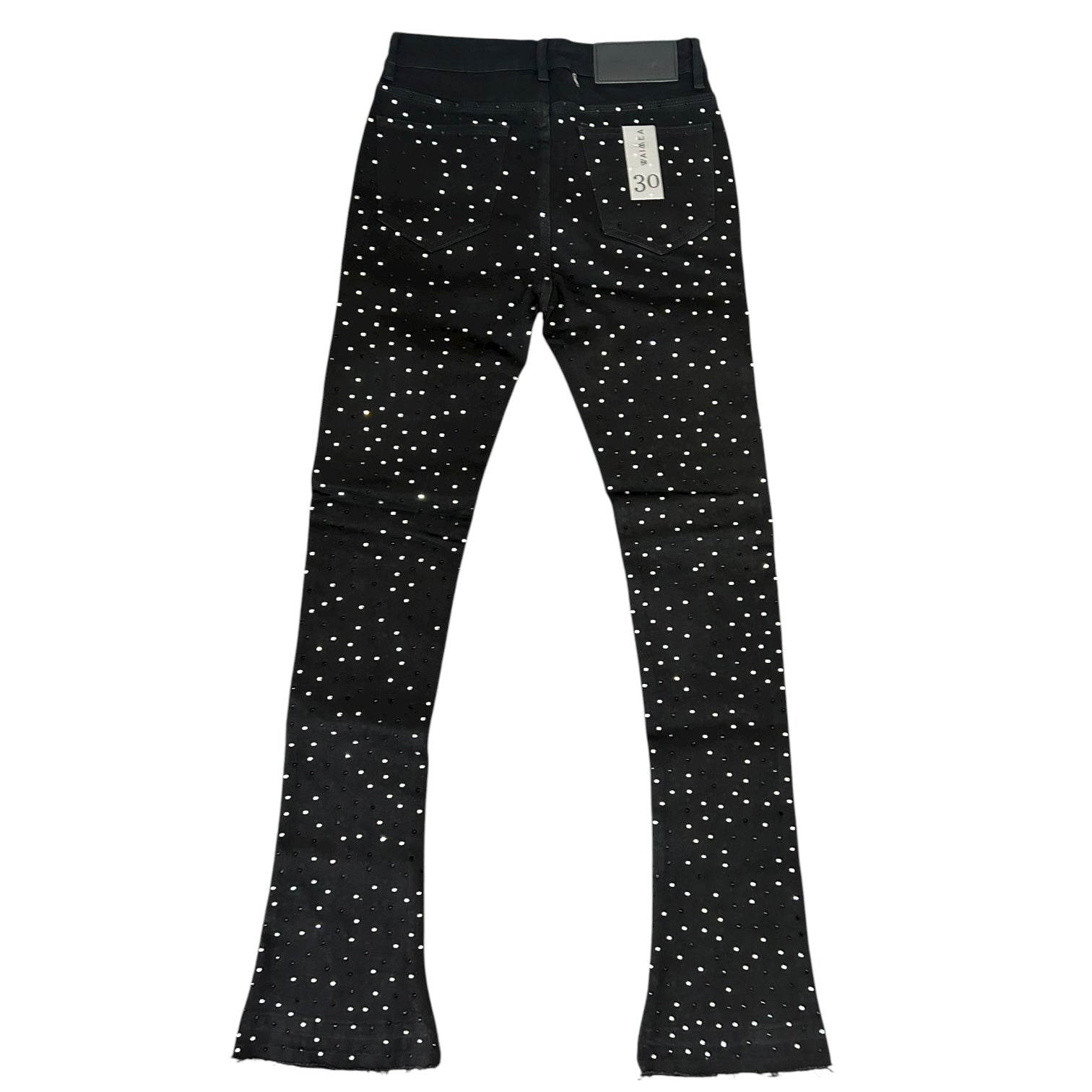 WEIMEA RHINESTONE STACKED DENIM (BLACK)