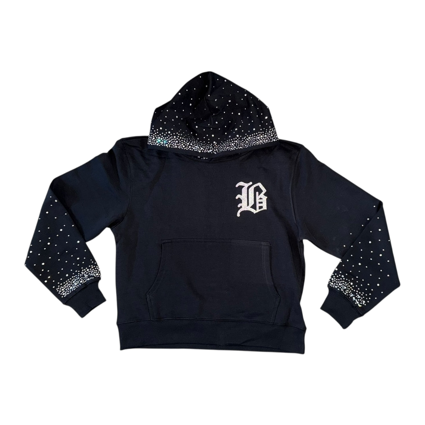 BB “B” RHINESTONE HOODIE (BLACK)