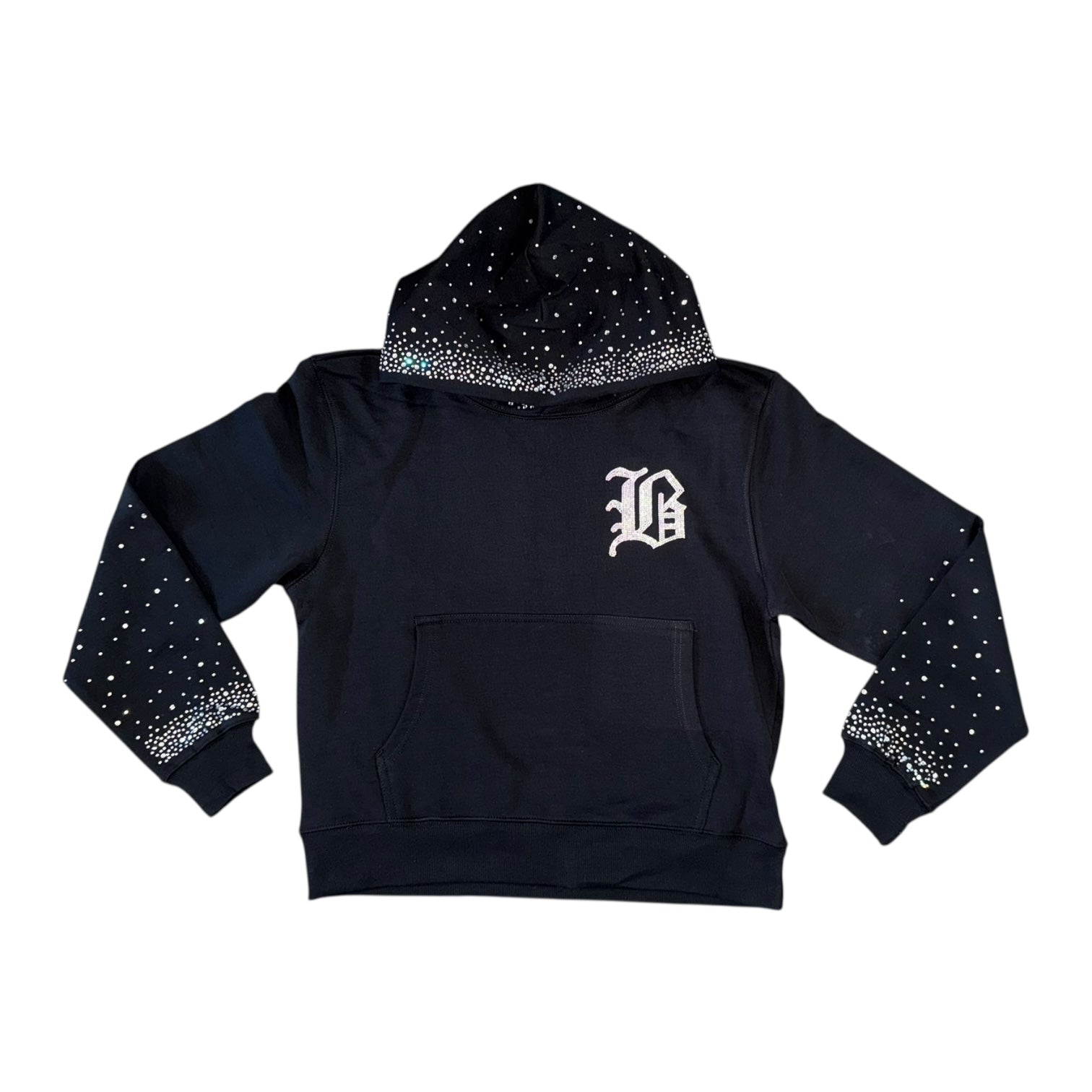 BB “B” RHINESTONE HOODIE (BLACK)