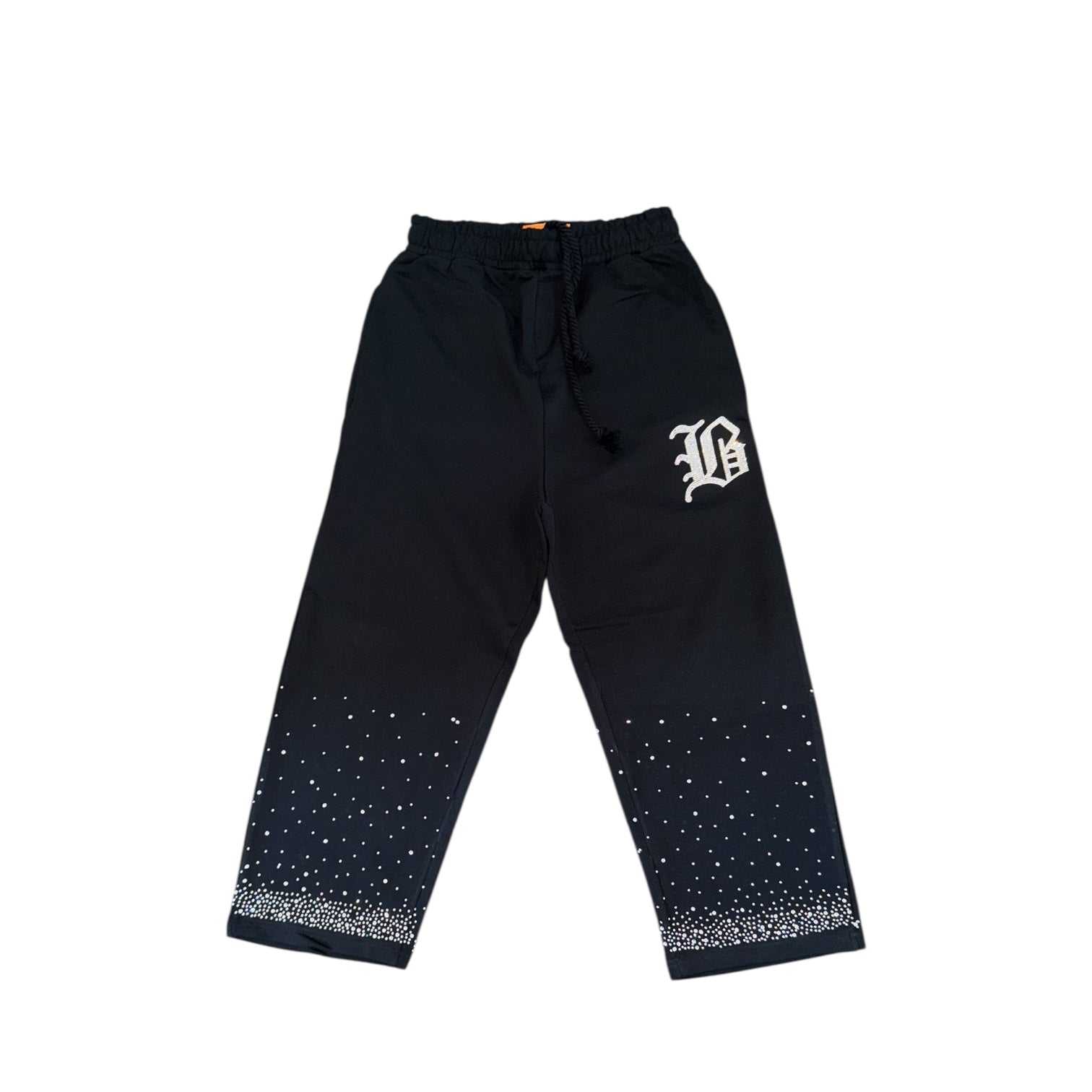 BB “B” RHINESTONE BAGGIE SWEATPANTS (BLACK)
