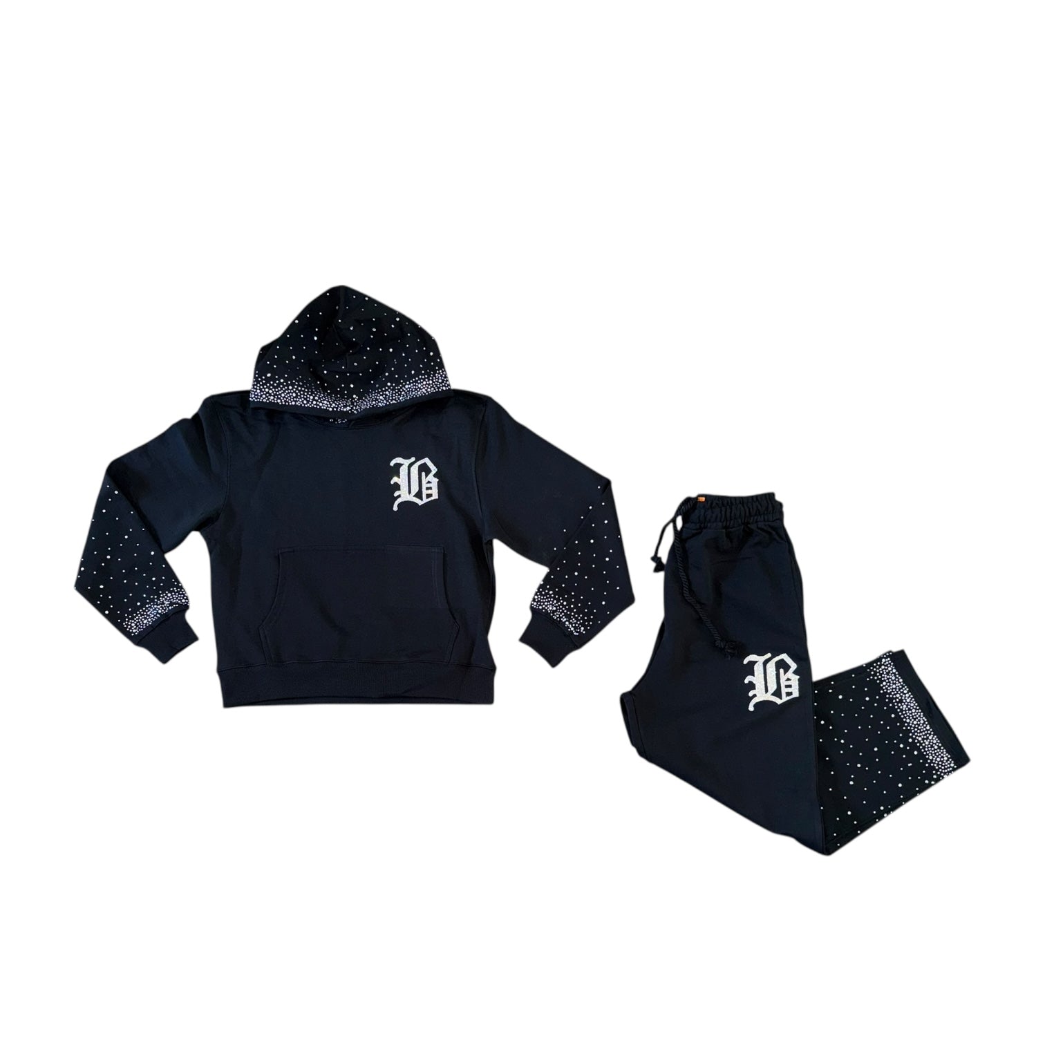 BB “B” RHINESTONE HOODIE (BLACK)