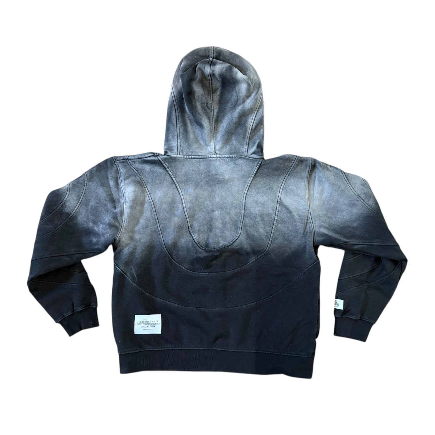 DRESS REHEARSAL WAVY ZIP UP HOODIE (WASHED BLACK)