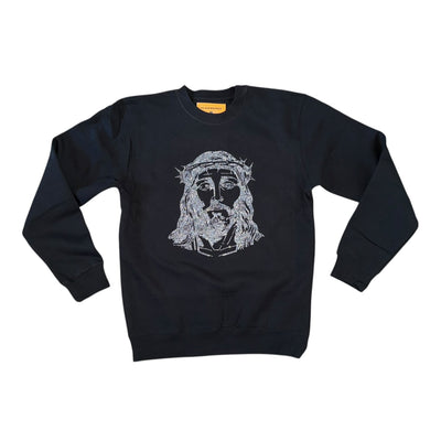 BB RHINESTONE JESUS/GOD GOT ME CREWNECK (BLACK)