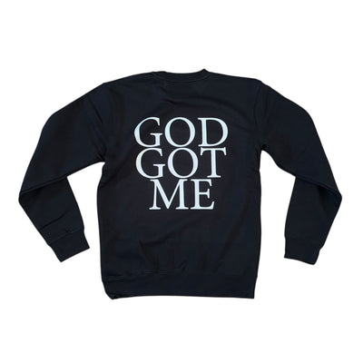 BB RHINESTONE JESUS/GOD GOT ME CREWNECK (BLACK)