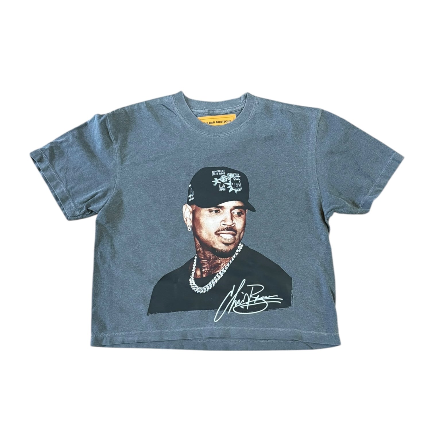 BB CHRIS BROWN CONCERT UNISEC CROPPED TEE (CHARCOAL)