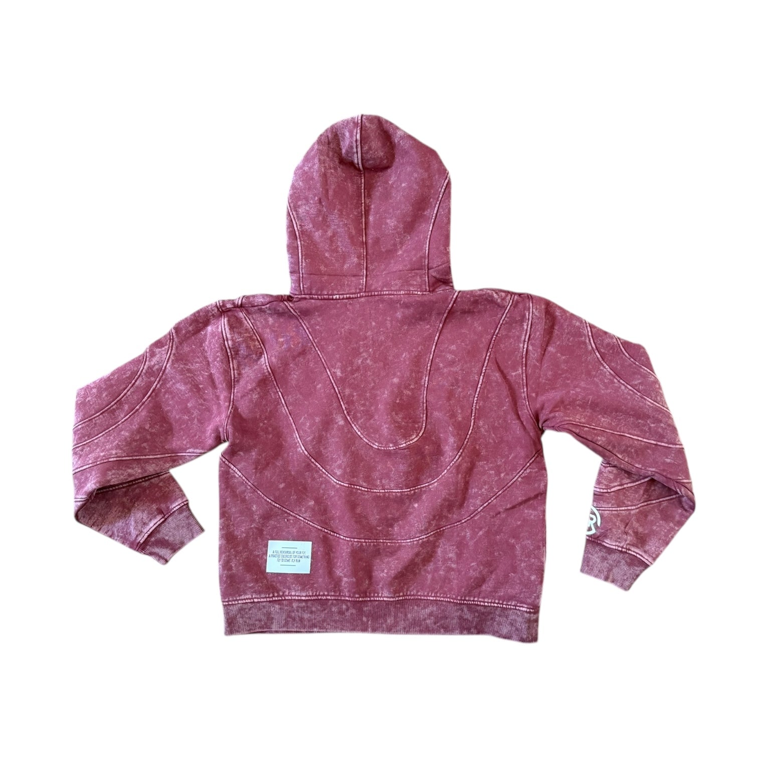 DRESS REHEARSAL WAVY ZIP UP HOODIE (WASHED BURGUNDY)