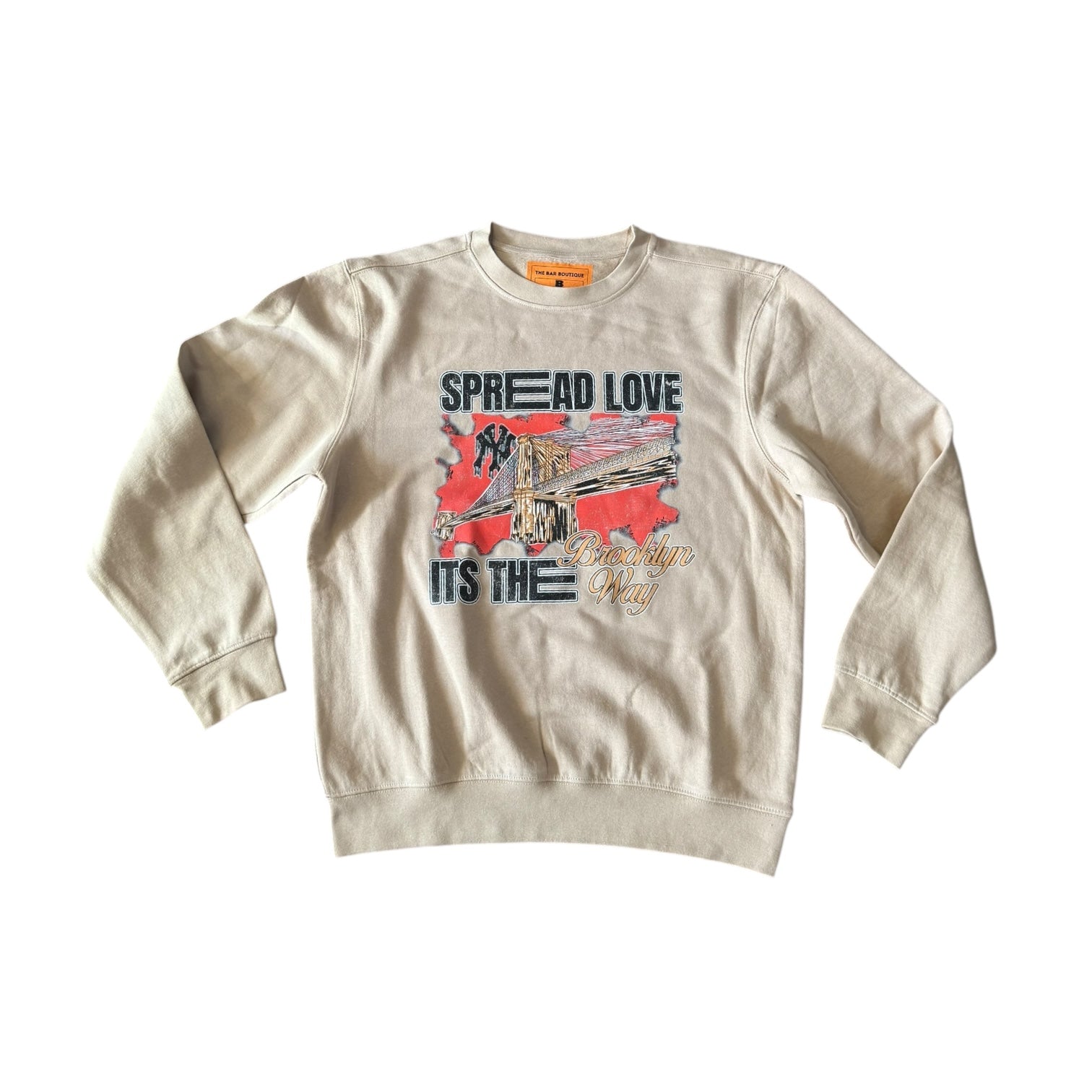 BB SPREAD LOVE IT’S THE BROOKLYN WAY SWEATSHIRT (BEIGE)