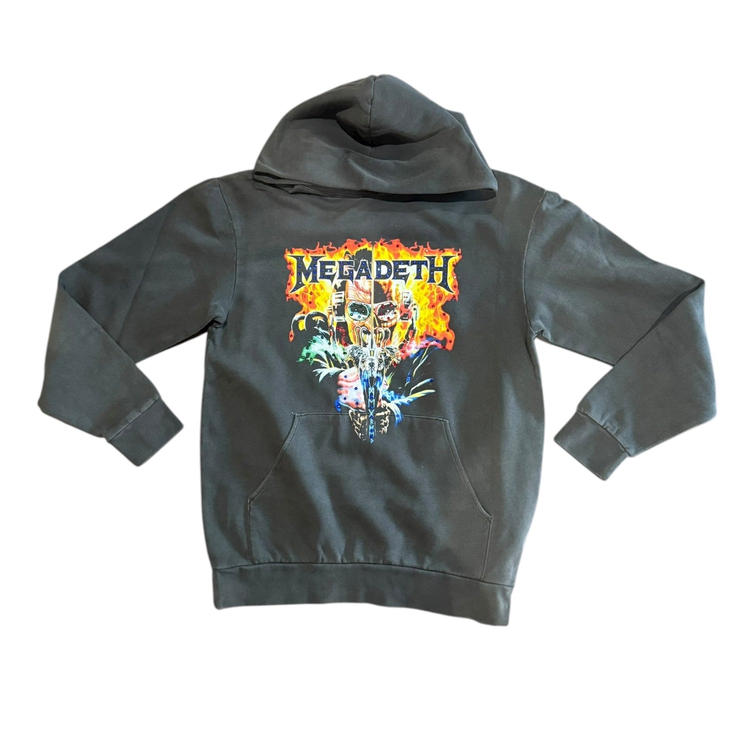 (BB MEGADEATH HOODIE (WASHED GREY)