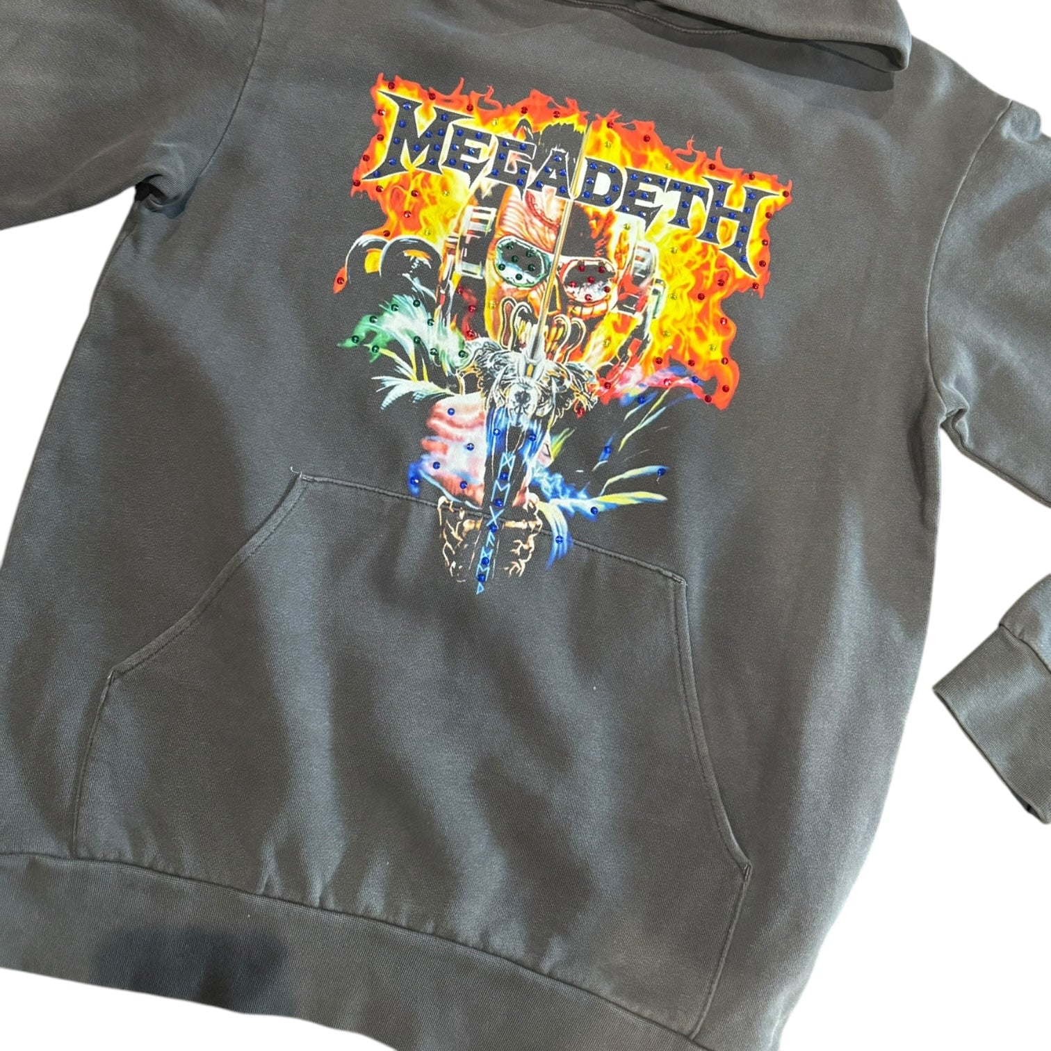 (BB MEGADEATH HOODIE (WASHED GREY)