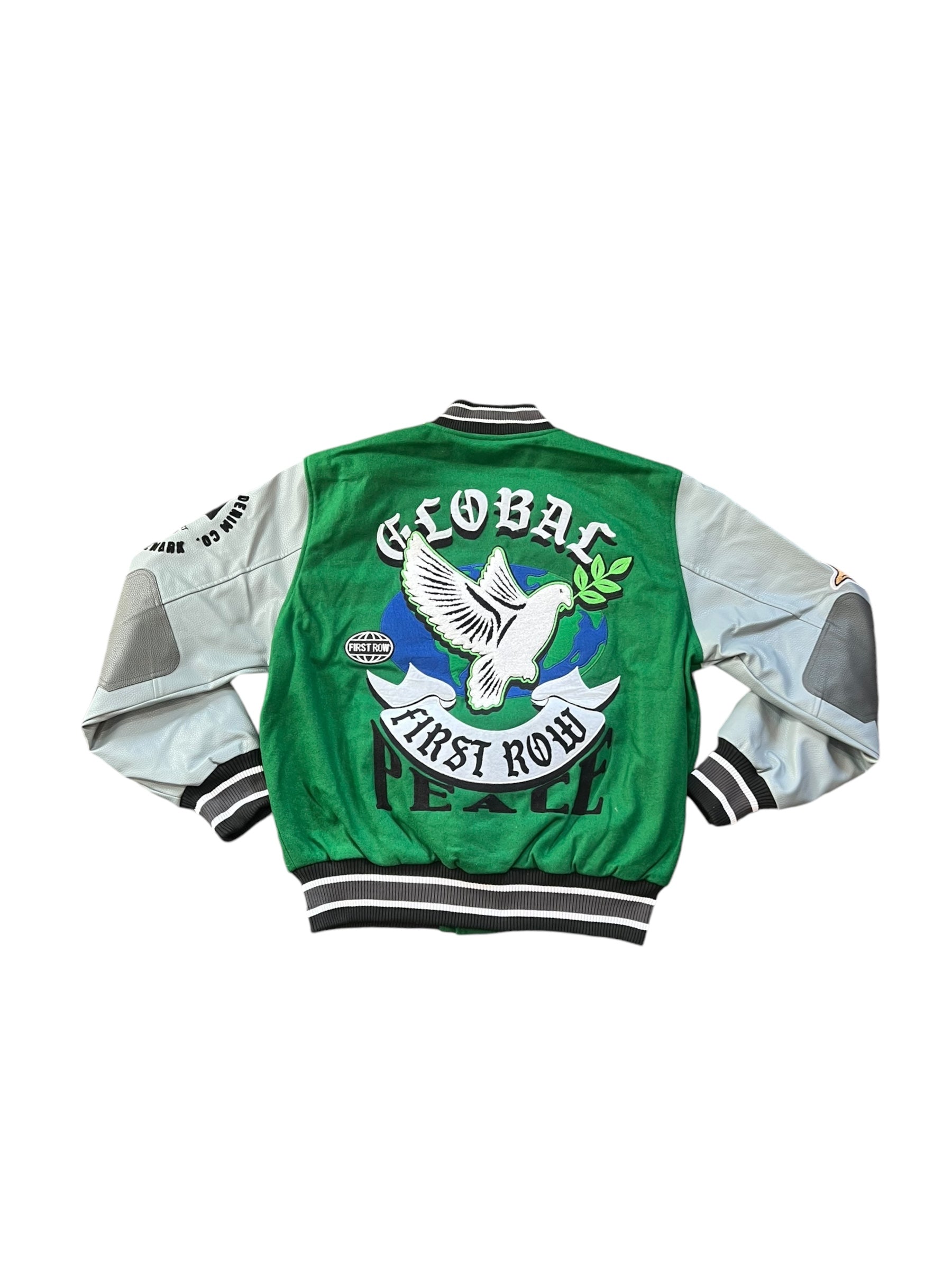 FIRST ROW GLOBAL PEACE MULTI PATCH VARSITY JACKET - The Bar