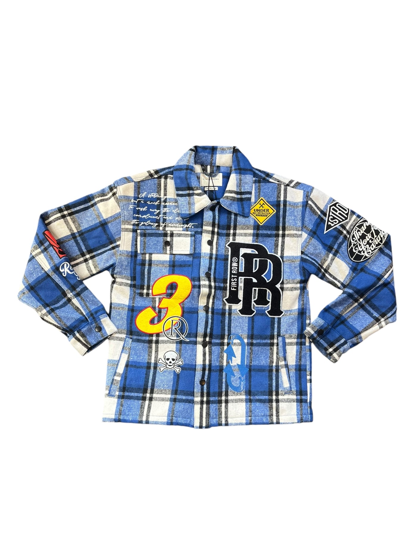 FIRST ROW GLOBAL PEACE MULTI PATCH VARSITY JACKET - The Bar
