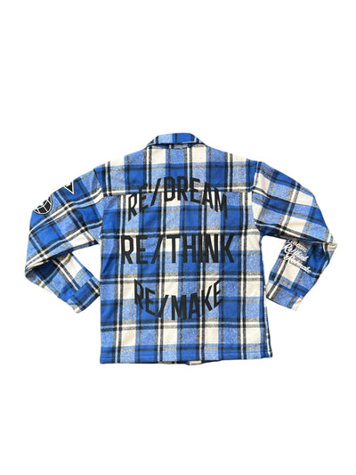 FIRST ROW RETHINK MULTI PATCH SHACKET (BLUE)