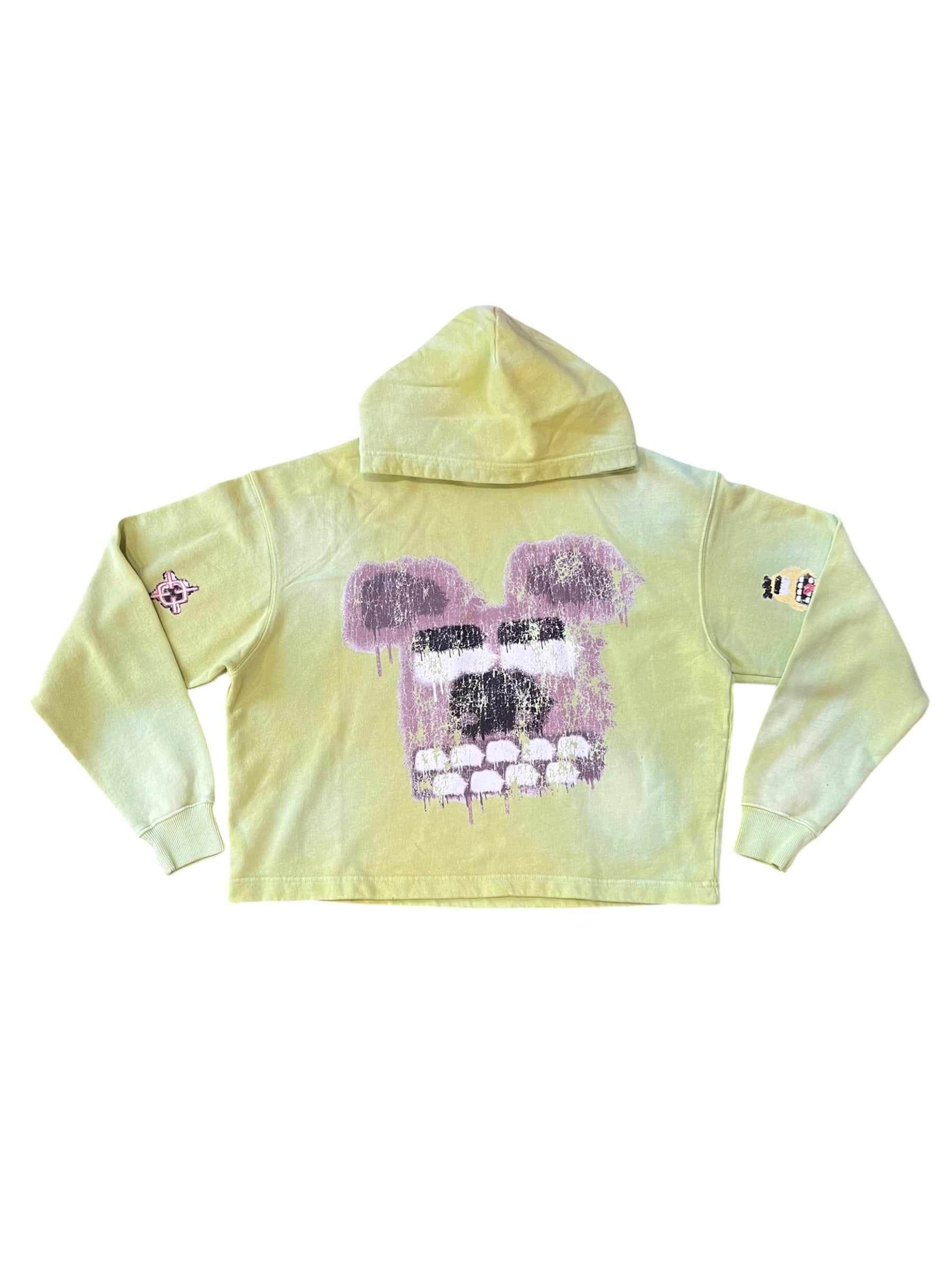 WLN1217 ARCADE COLLECTION BROWN DOG HOODIE (LIME GREEN