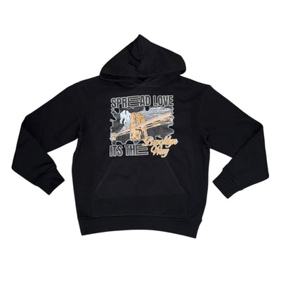 BB SPREAD LOVE ITS THE BROOKLYN WAY HOODIE (BLACK)