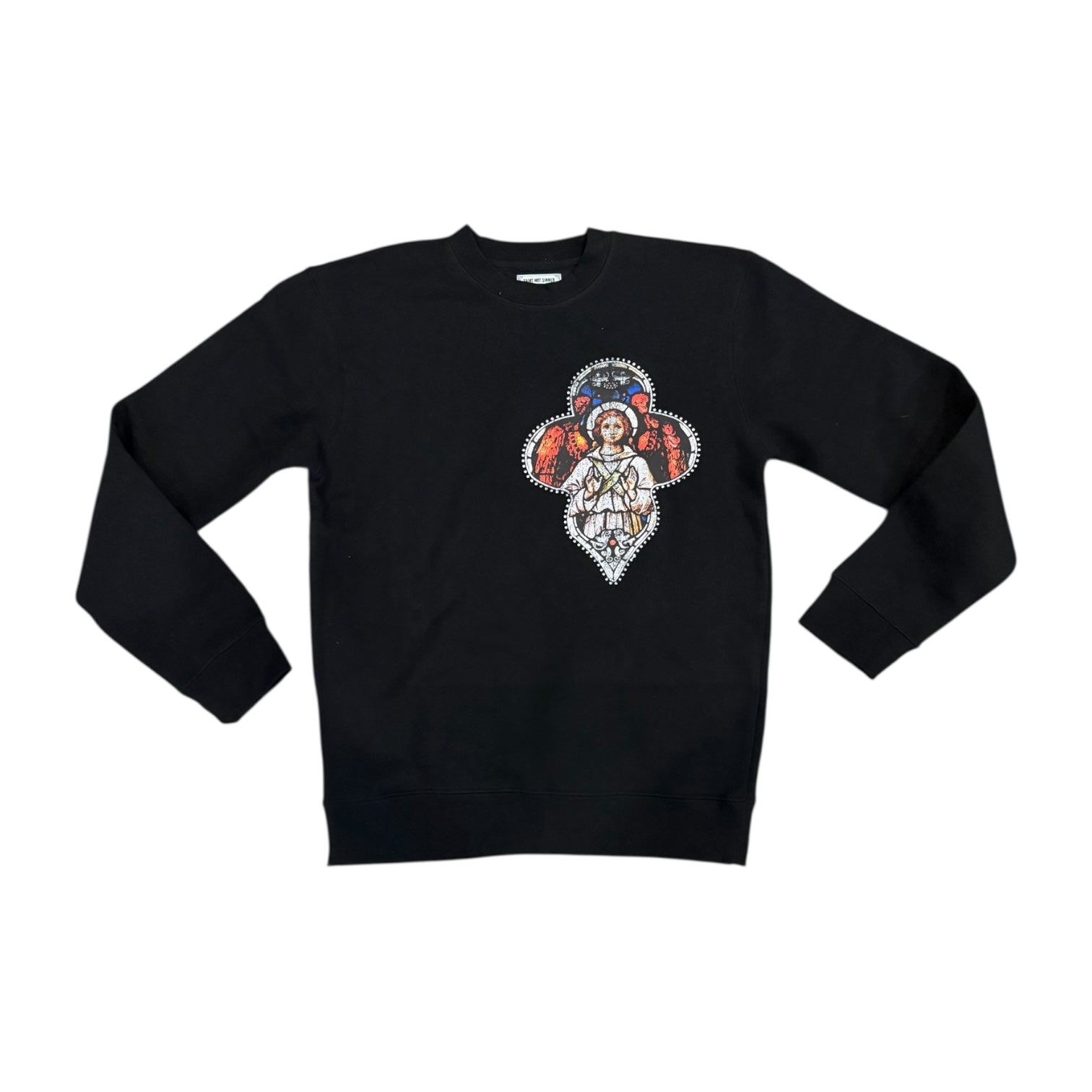SNS ANGEL CROSS CREWNECK (BLACK)