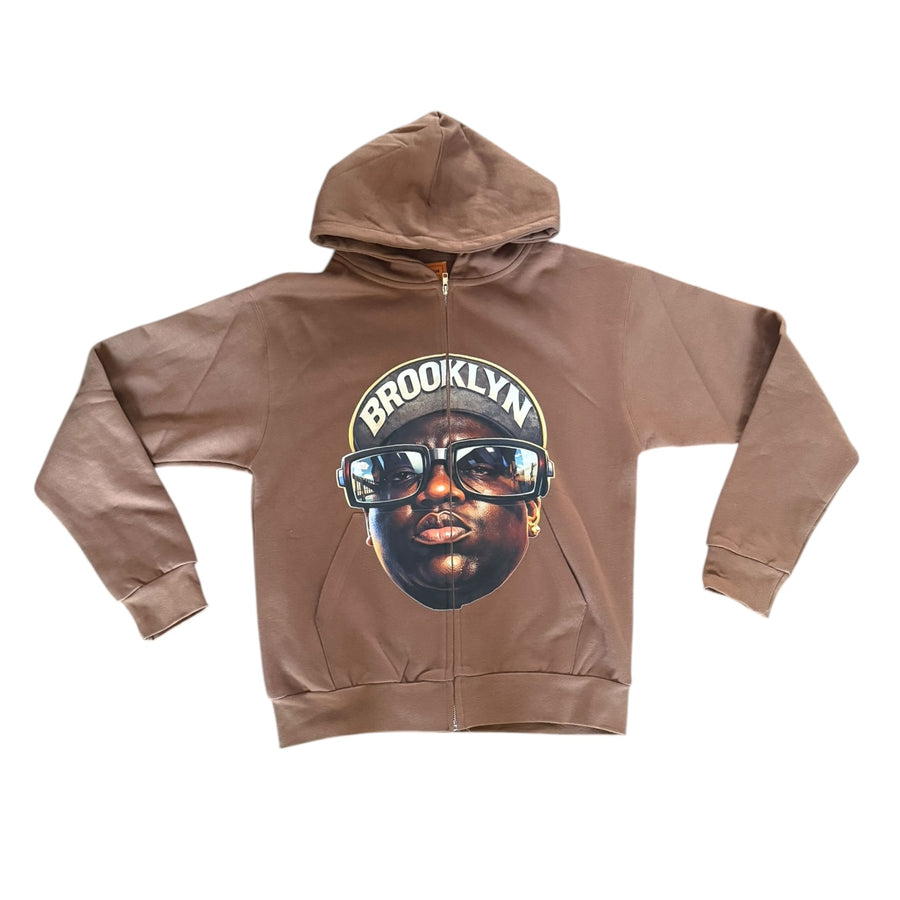 BB BIGGIE BROOKLYN HAT HOODIE (BROWN)