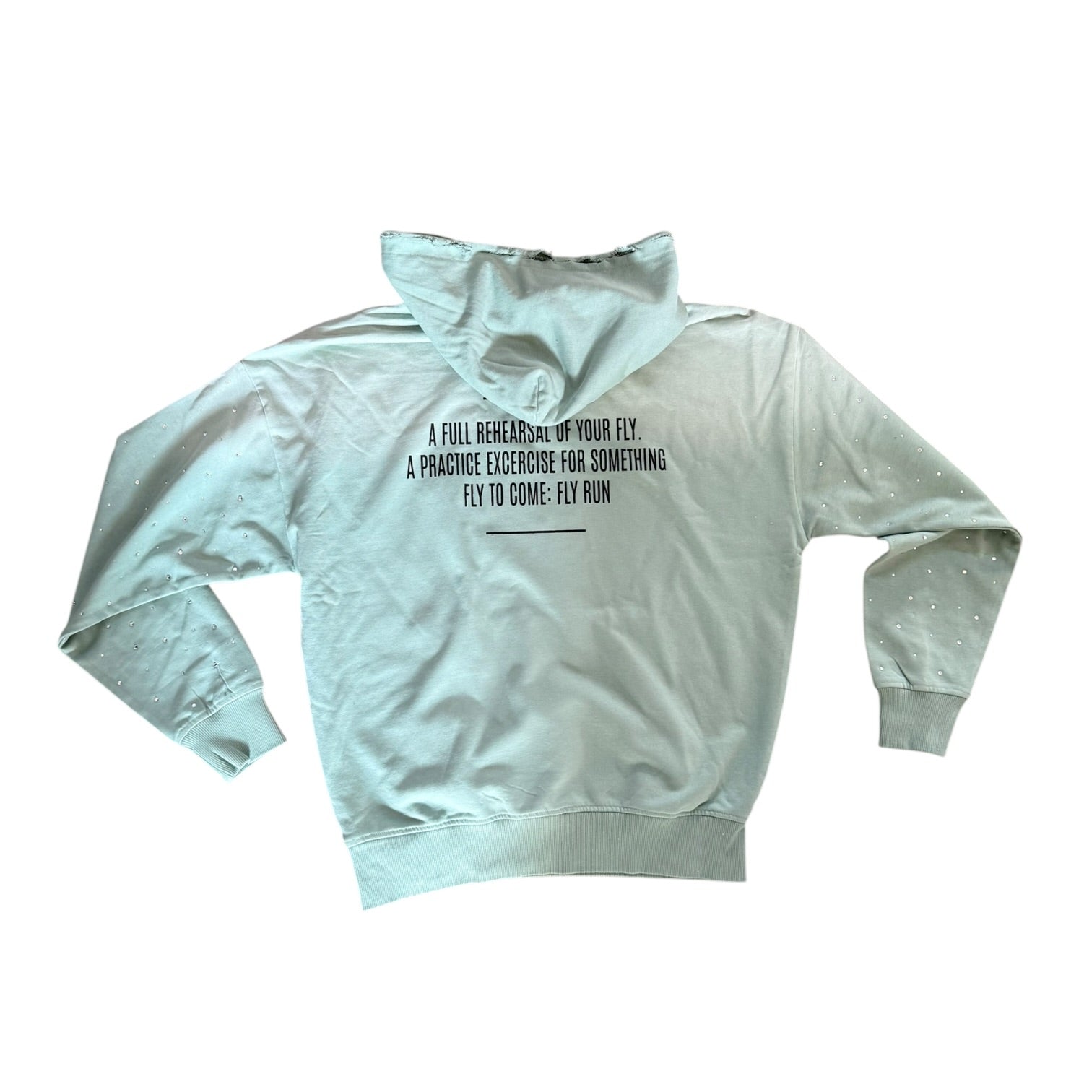 BB DRESS REHEARSAL DISTRESSED RHINESTONE SWEATSHIRT (TEAL)