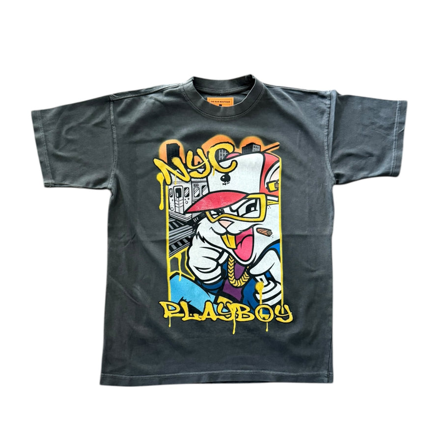 BB NYC PLAYBOY TEE (CHARCOAL)