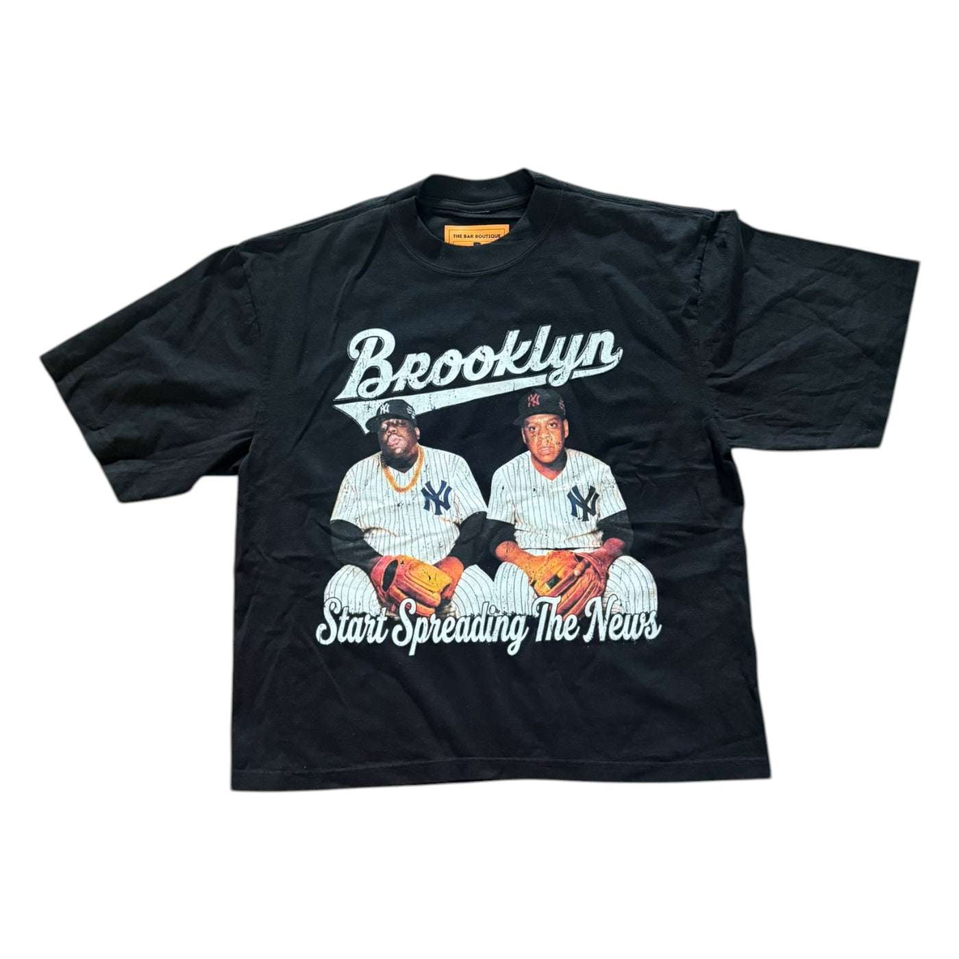 BB BROOKLYN START SPREADING THE NEWS DROP SHOULDER TEE (BLACK)
