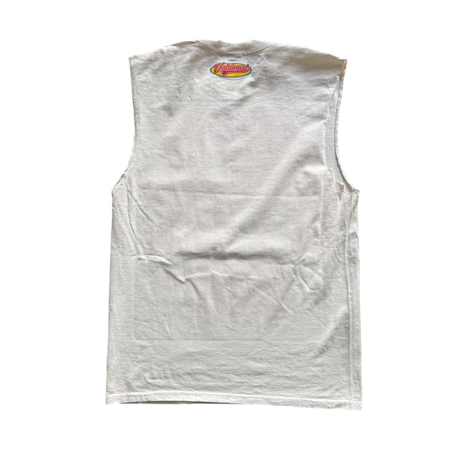 UNHINGED HOPE MY EX DIE CUT OFF SLEEVES TEE (OFF WHITE)