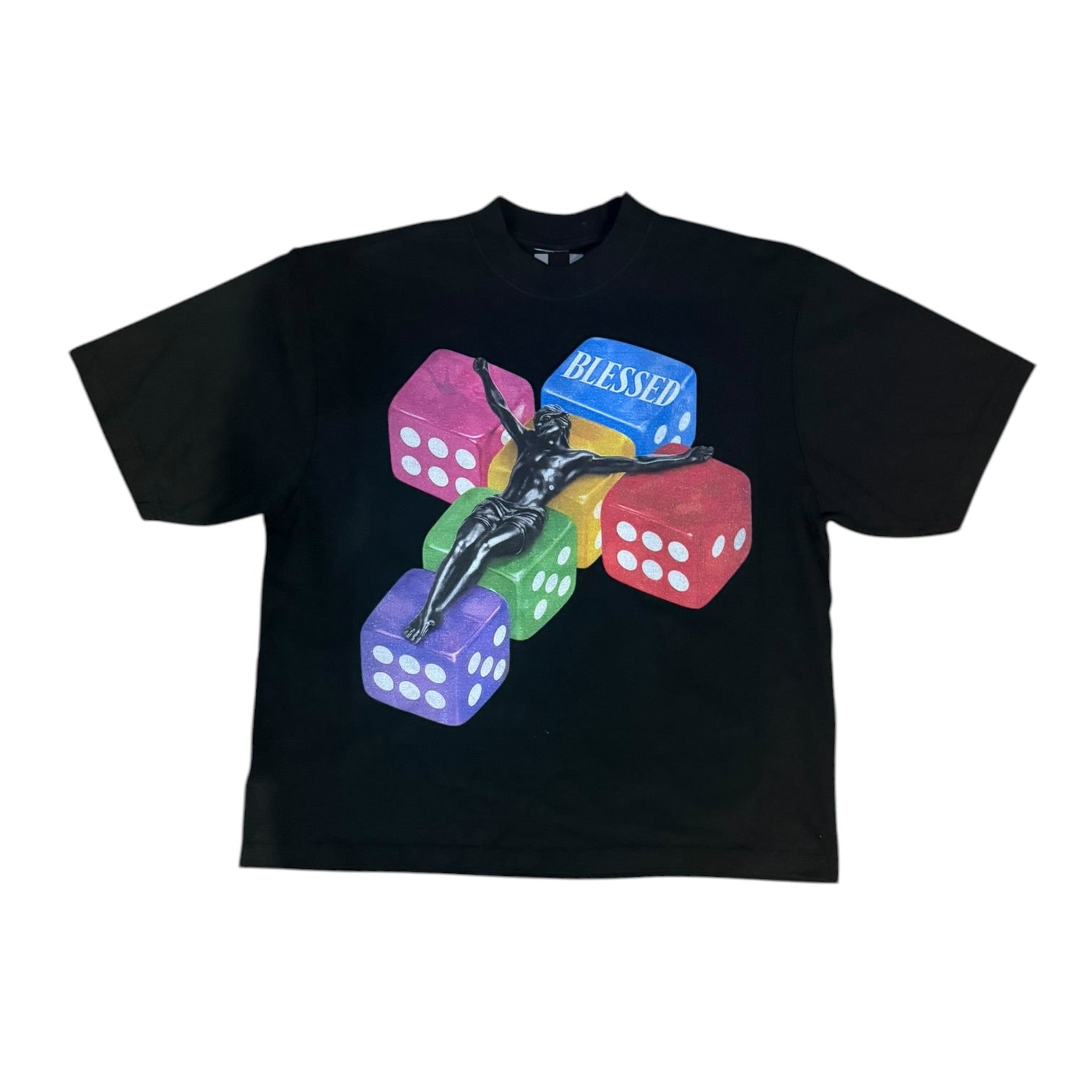 UNHINGED BLESSED DROP SHOULDER TEE (BLACK)