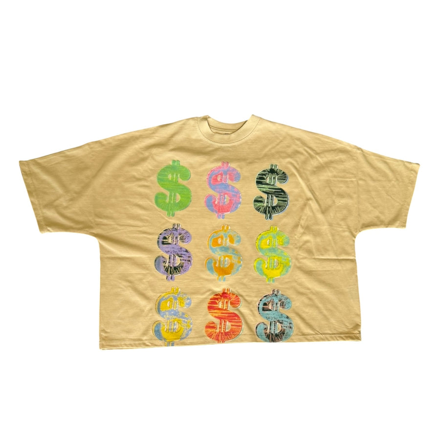 UNHINGED WARHOL CURRENCY DROP SHOULDER TEE (TAN)