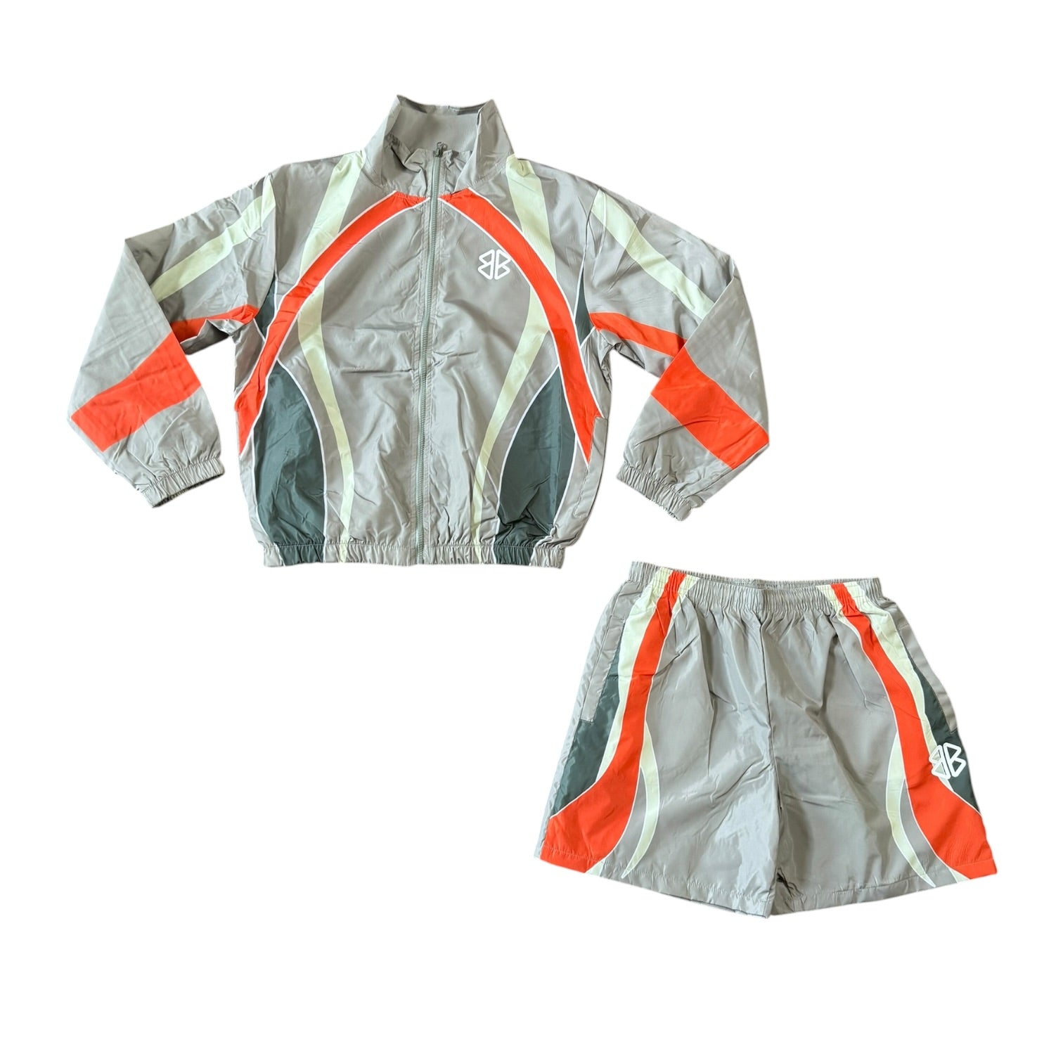 BB SUMMER 2026 WINDBREAKER SHORT SUIT (OLIVE, ORANGE, GREEN & WHITE)